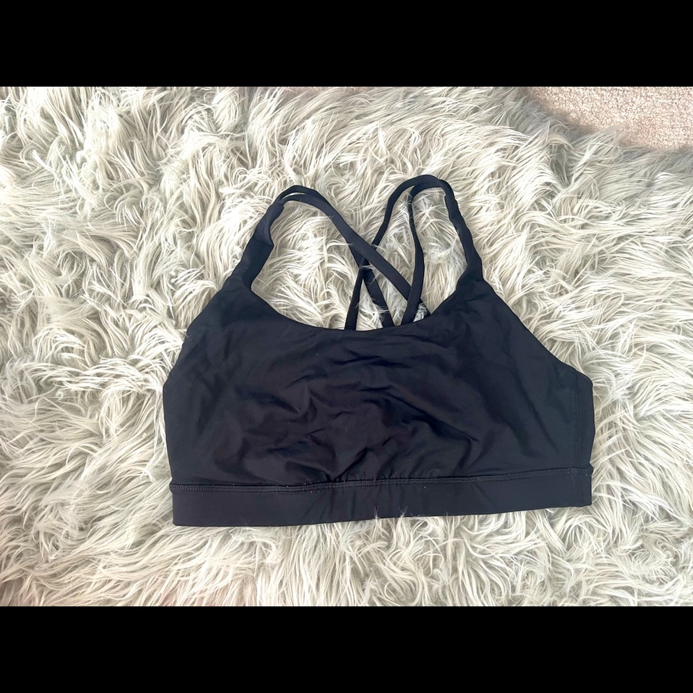 LULU LEMON SIZE 10 sports bra! Black . Easy lightweight. Brand new